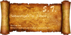 Sebestyén Tibor névjegykártya
